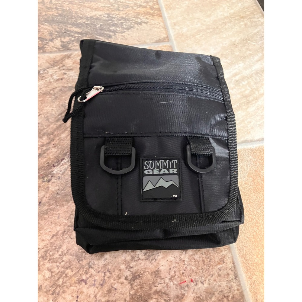Summit Gear Black Nylon‎ Utility Pouch Tactical Belt Bag with D-Rings and Zipper